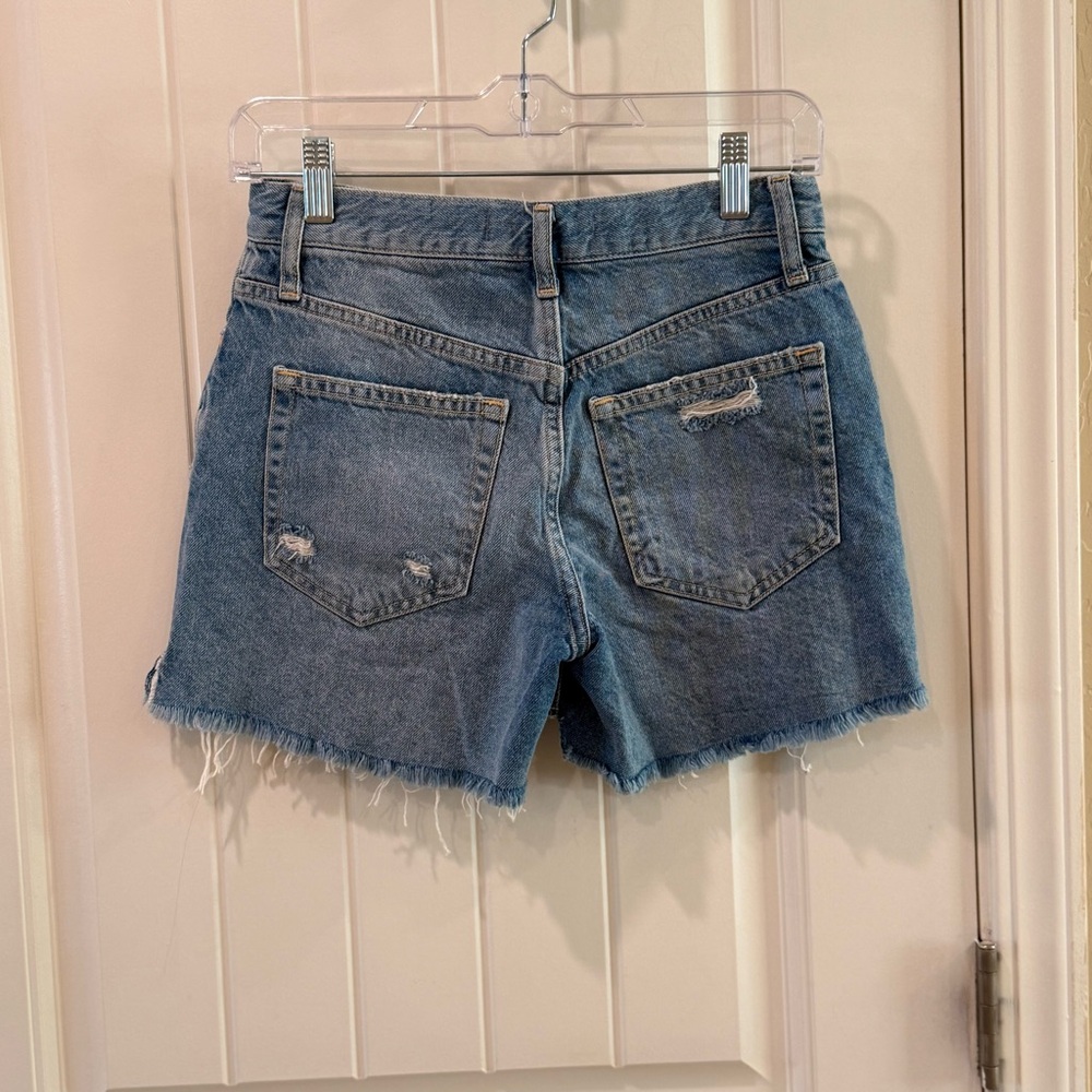 Free People Light Blue Distressed Denim Shorts 24 - Picture 2 of 14